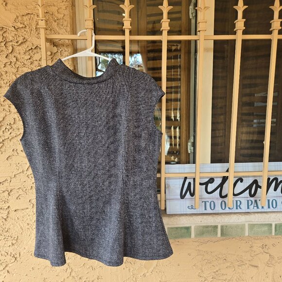 NWOT Peplum Black and white tank top - Picture 1 of 5